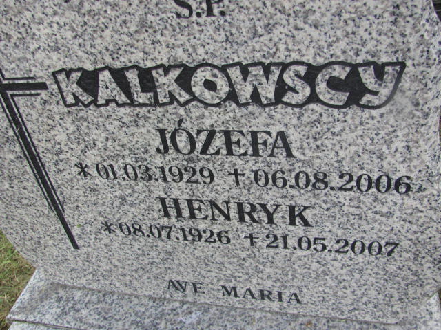 Henryk Kalkowski 1926 Wałbrzych - Grobonet - Wyszukiwarka osób pochowanych