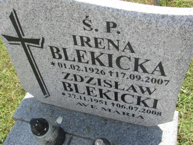 Irena Blekicka 1926 Wałbrzych - Grobonet - Wyszukiwarka osób pochowanych