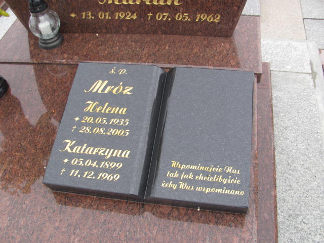 Katarzyna Mróz 1899 Wałbrzych - Grobonet - Wyszukiwarka osób pochowanych